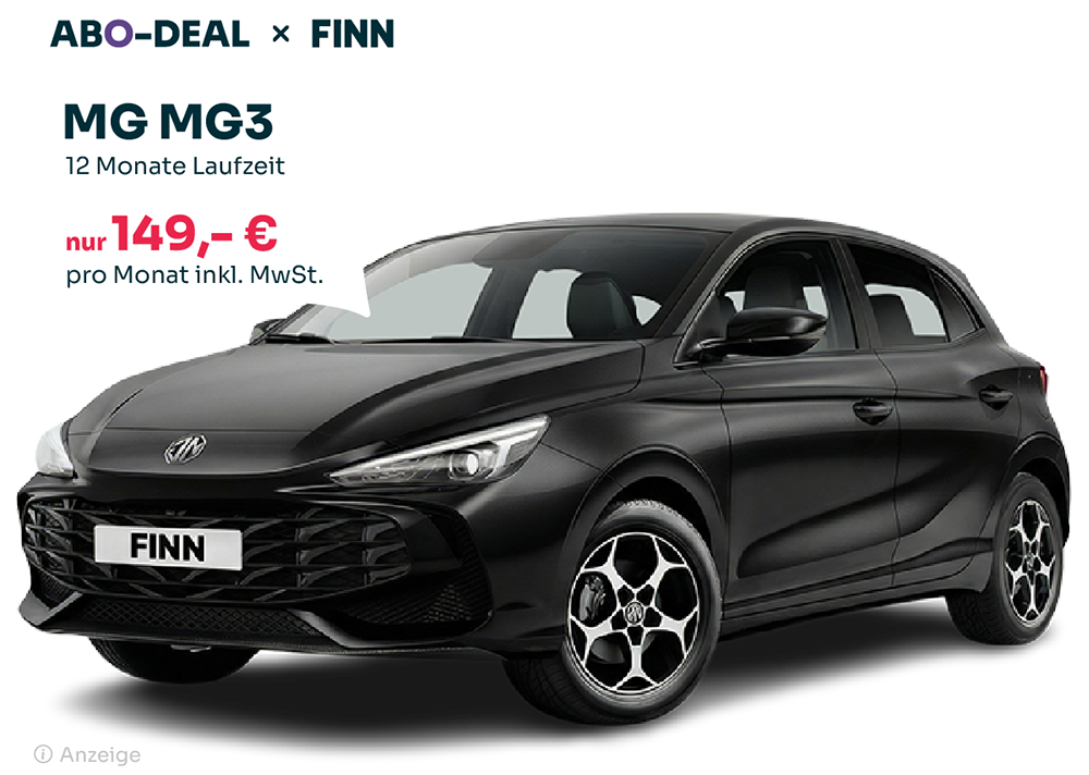 Finn Auto Abo MG3 Angebot Schwarz