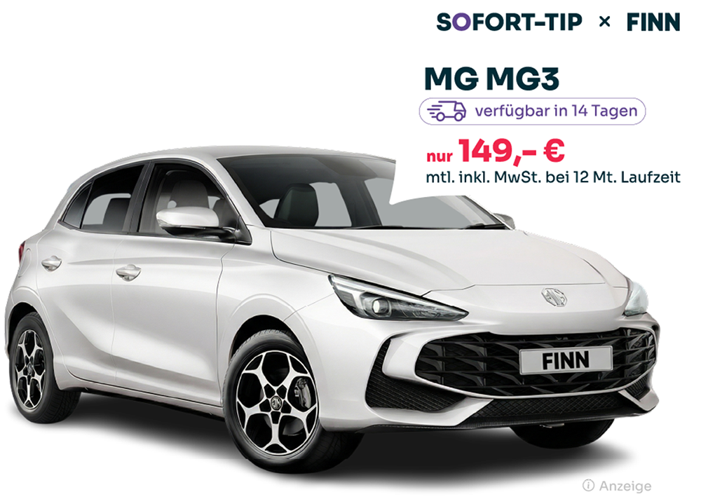 Finn Auto Abo MG3 Angebot Weiß