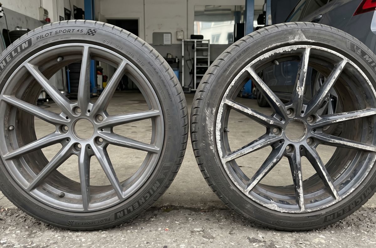 Auto-Abo Rückgabe Felgenschaden und Gebrauchsspur vergleichen